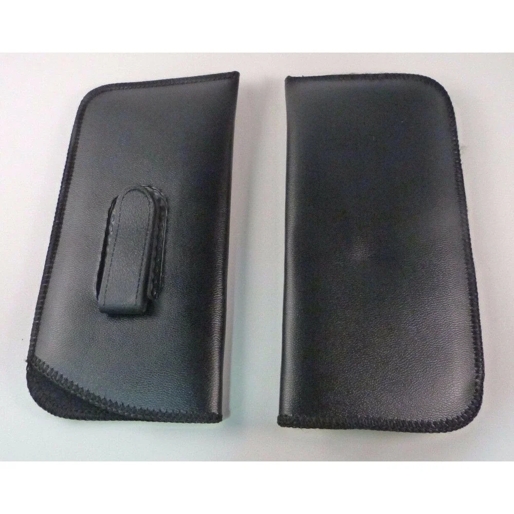 Soft Slip-In Eyeglasses Readers Case Holder Belt Holster Pouch w Clip Black (1)